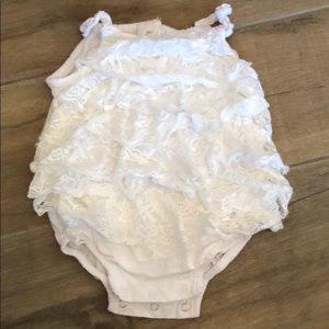 White lace ruffle onesie